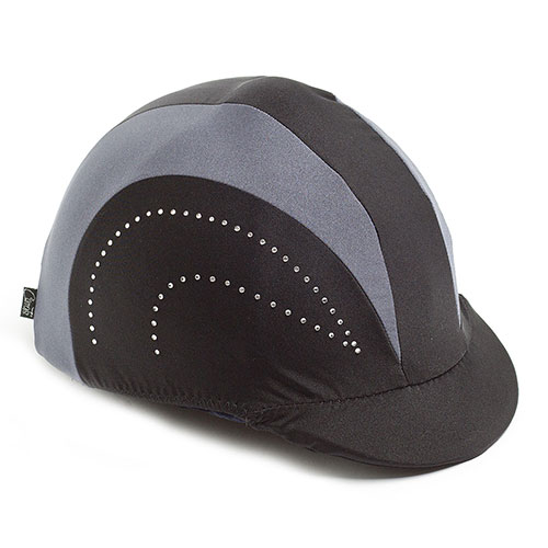Show Pro Diamante Over Peak Hat Covers Black & Grey
