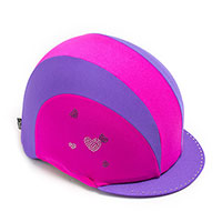 Showpro Pink & Purple Diamante Heart Hat Cover
